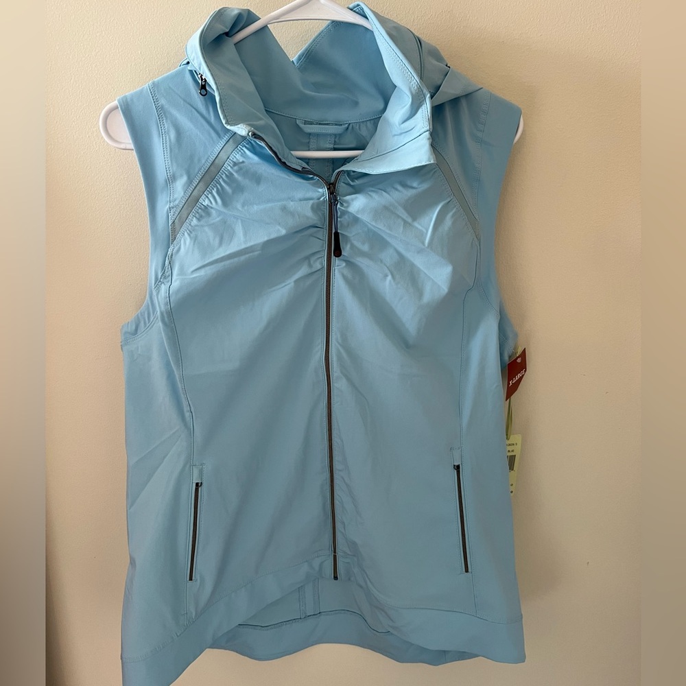 NWT Blue Vest XL Packable Hood